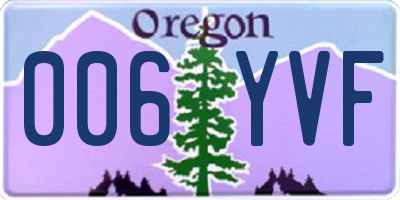 OR license plate 006YVF