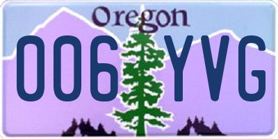 OR license plate 006YVG
