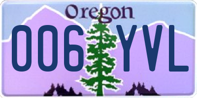 OR license plate 006YVL