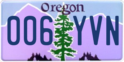 OR license plate 006YVN
