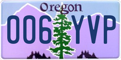 OR license plate 006YVP