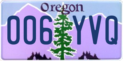 OR license plate 006YVQ