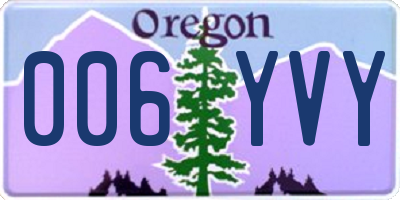 OR license plate 006YVY