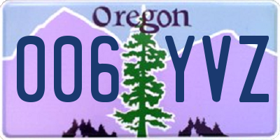 OR license plate 006YVZ