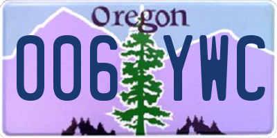 OR license plate 006YWC
