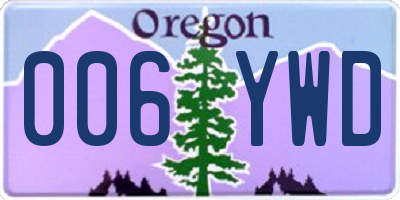 OR license plate 006YWD