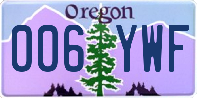 OR license plate 006YWF