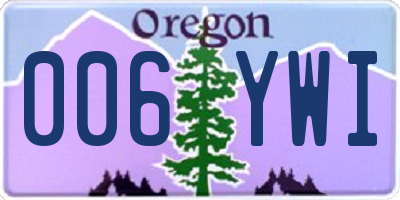 OR license plate 006YWI