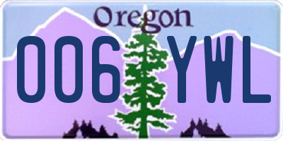 OR license plate 006YWL