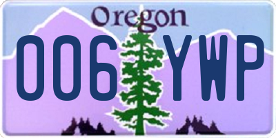 OR license plate 006YWP