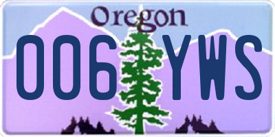 OR license plate 006YWS