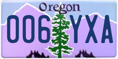 OR license plate 006YXA