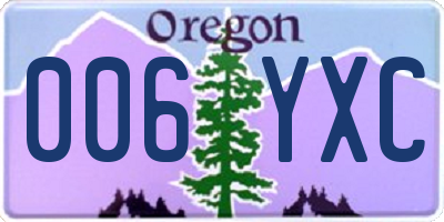 OR license plate 006YXC