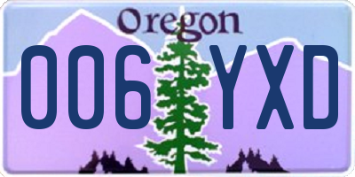 OR license plate 006YXD