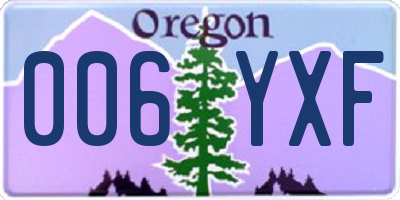 OR license plate 006YXF