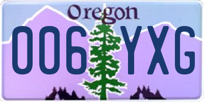 OR license plate 006YXG