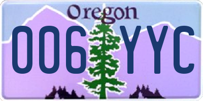 OR license plate 006YYC