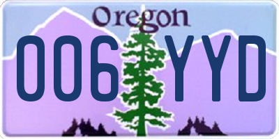 OR license plate 006YYD