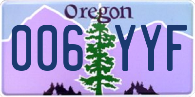 OR license plate 006YYF