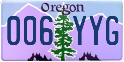 OR license plate 006YYG