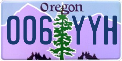 OR license plate 006YYH