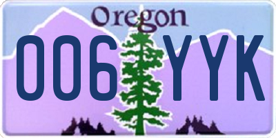 OR license plate 006YYK