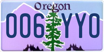 OR license plate 006YYO