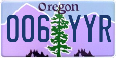 OR license plate 006YYR