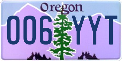 OR license plate 006YYT