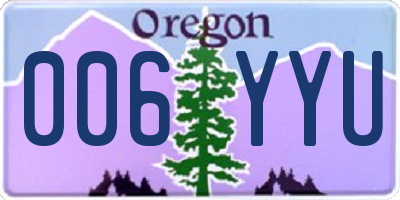 OR license plate 006YYU