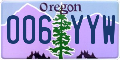OR license plate 006YYW