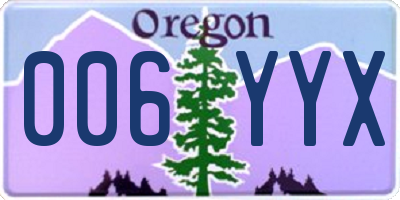 OR license plate 006YYX