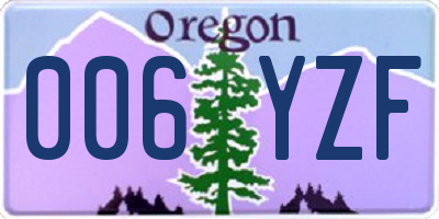 OR license plate 006YZF