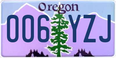 OR license plate 006YZJ
