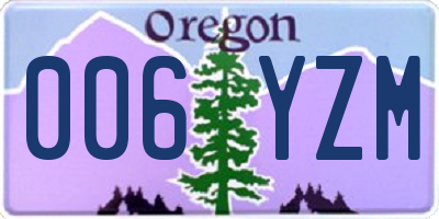 OR license plate 006YZM