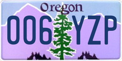 OR license plate 006YZP