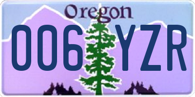 OR license plate 006YZR