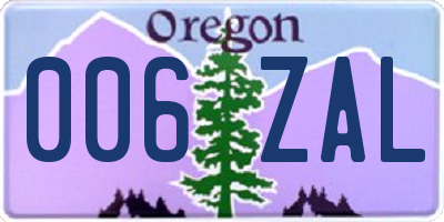 OR license plate 006ZAL