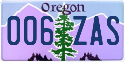 OR license plate 006ZAS