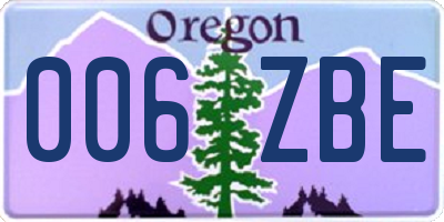 OR license plate 006ZBE