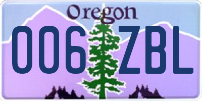 OR license plate 006ZBL