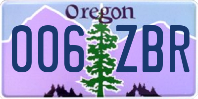 OR license plate 006ZBR