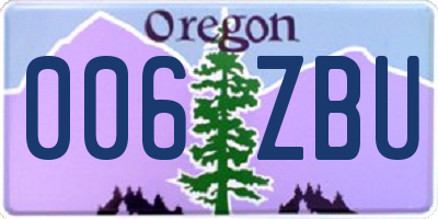 OR license plate 006ZBU