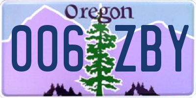OR license plate 006ZBY
