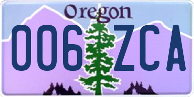 OR license plate 006ZCA