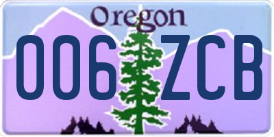 OR license plate 006ZCB