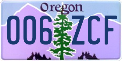 OR license plate 006ZCF