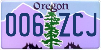 OR license plate 006ZCJ