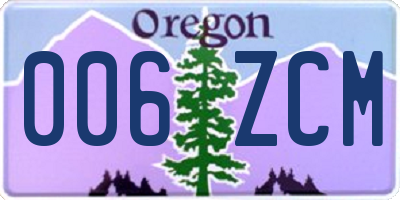 OR license plate 006ZCM