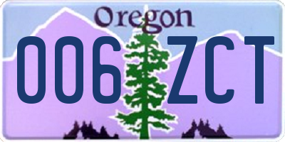 OR license plate 006ZCT